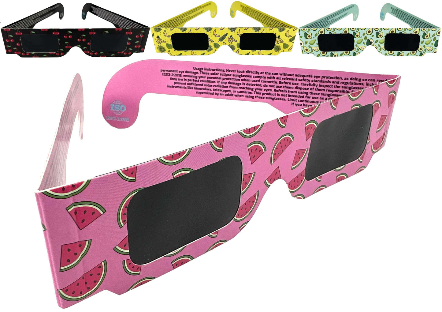 Solar Eclipse Glasses - Fit-Over - One Size - Pink, Turquoise, Yellow, Black