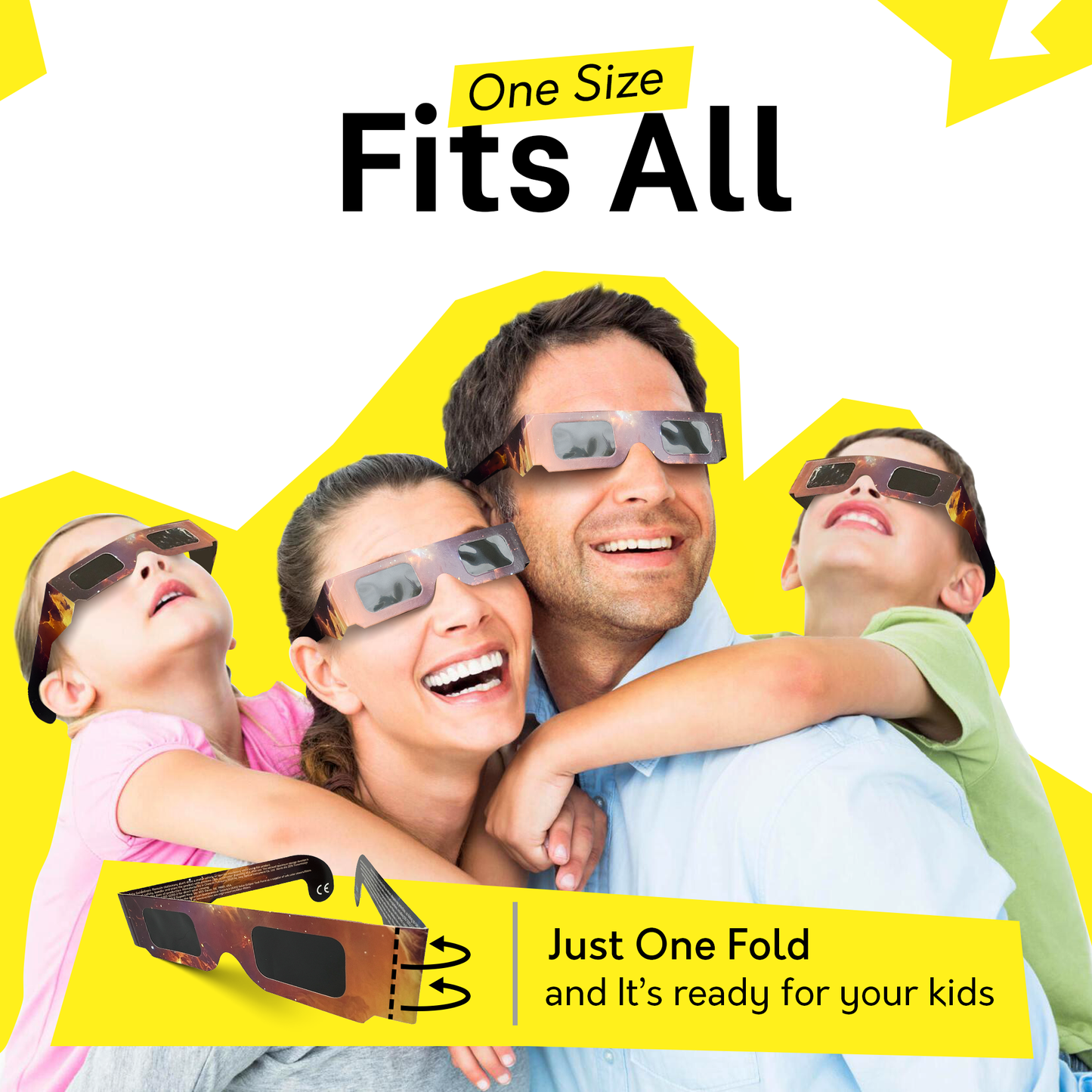 Solar Eclipse Glasses - Fit-Over - One Size (4 Pack)