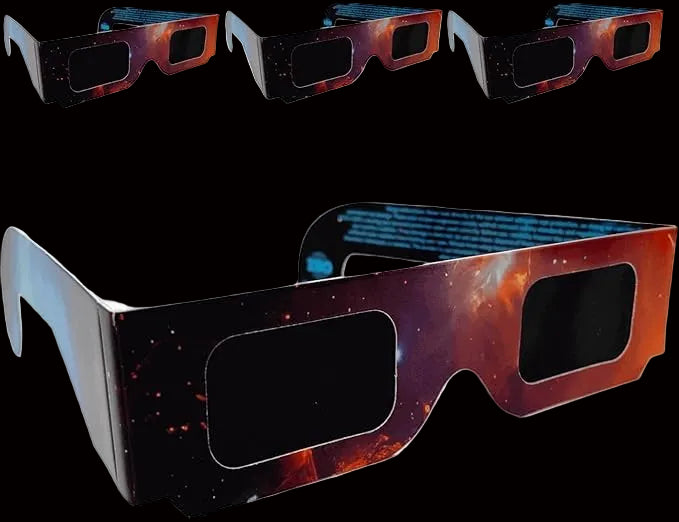 Gafas para eclipse solar, paquete de 4, certificación ISO CE, talla única.