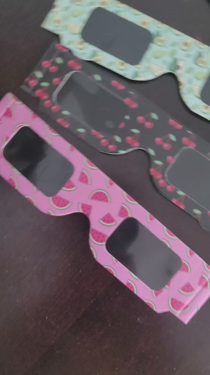 Short video showing the four Tember eclipse-glasses designs