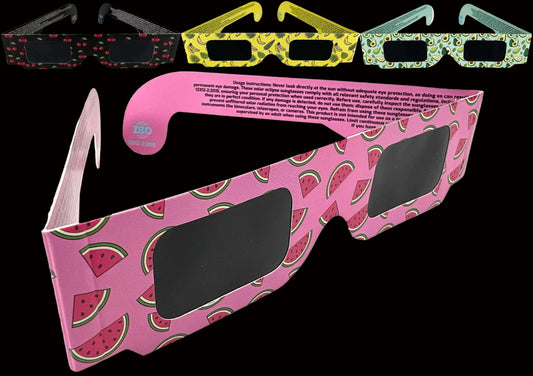 Solar Eclipse Glasses - Fit-Over - One Size - Pink, Turquoise, Yellow, Black